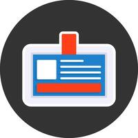 Identification card Flat Grey Circle Style Icon vector