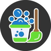 Cleaning Flat Grey Circle Style Icon vector