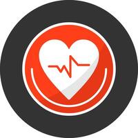 Ecg Flat Grey Circle Style Icon vector