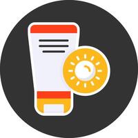 Sun block Flat Grey Circle Style Icon vector