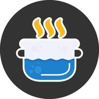 Steaming Flat Grey Circle Style Icon vector