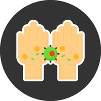 Dirty hands Flat Grey Circle Style Icon vector