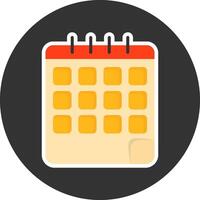 Calendar Flat Grey Circle Style Icon vector