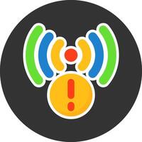 Signal Flat Grey Circle Style Icon vector