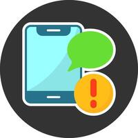 SMS Flat Grey Circle Style Icon vector