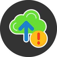 Cloud upload Flat Grey Circle Style Icon vector