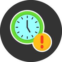 Clock Flat Grey Circle Style Icon vector