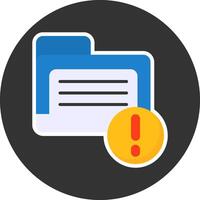 Folder Flat Grey Circle Style Icon vector