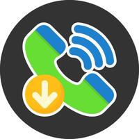 Incoming call Flat Grey Circle Style Icon vector