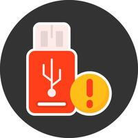 USB Flat Grey Circle Style Icon vector