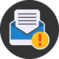 Mail Flat Grey Circle Style Icon vector