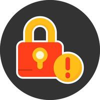 Lock Flat Grey Circle Style Icon vector