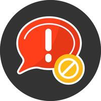 Warning Flat Grey Circle Style Icon vector