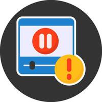Pause Flat Grey Circle Style Icon vector