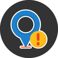 Pin Flat Grey Circle Style Icon vector