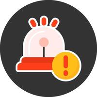 Siren Alarm Flat Grey Circle Style Icon vector