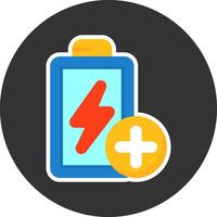 Battery saver Flat Grey Circle Style Icon vector