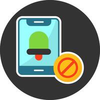 Notifications off Flat Grey Circle Style Icon vector