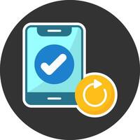 Auto-rotate Flat Grey Circle Style Icon vector