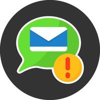 New email Flat Grey Circle Style Icon vector