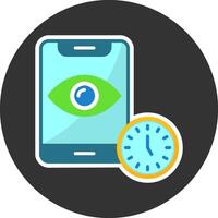 Screen timeout Flat Grey Circle Style Icon vector