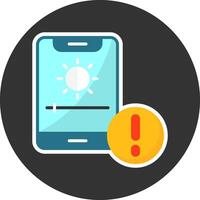 Adaptive brightness Flat Grey Circle Style Icon vector