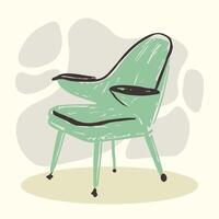 arm chair illustration in hand drawing sketch doodle style vector