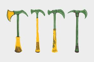 ax hammers illustration with hand drawing sketch doodle style vector