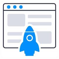 Website Launch and startup icon concept vector