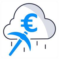 Cloud Mining and crypto currency icon concept vector