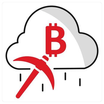 Cloud Mining and mining icon concept vector