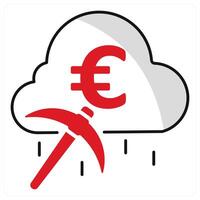 Cloud Mining and crypto currency icon concept vector