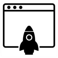 Website Launch and startup icon concept vector