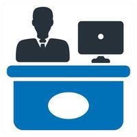 Reception and desk icon concept vector