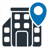 Office Location and building icon concept vector