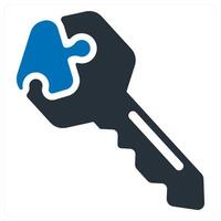 Solution Key and solve icon concept vector