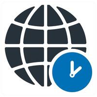 Time Zone and globe icon concept vector
