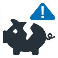 Bankruptcy and debt icon concept vector