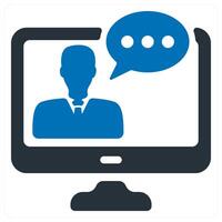 Online Consultation and virtual icon concept vector