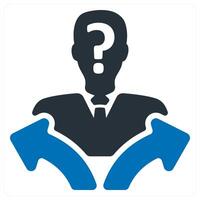 Confusion In Decision Making icon concept vector