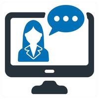 Online Consultation and virtual icon concept vector