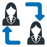 Employee Change and movement icon concept vector