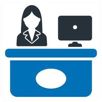 Reception and desk icon concept vector