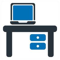 Desk and office icon concept vector