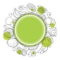Fruit Food Round Design Template with Your Text Place vector