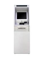A blank black screen ATM for text input. photo