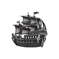 ship isolated on white background vector