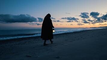 Silent Footsteps Trail Across the Wet Sand photo