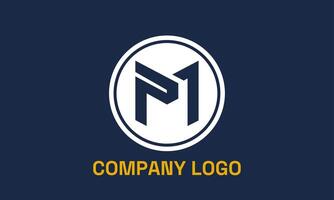M 1 in the circle Elegant and creative Logo for your Business vector