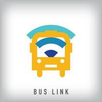 Unique bus internet connection logo. access connection concept template design. vector
